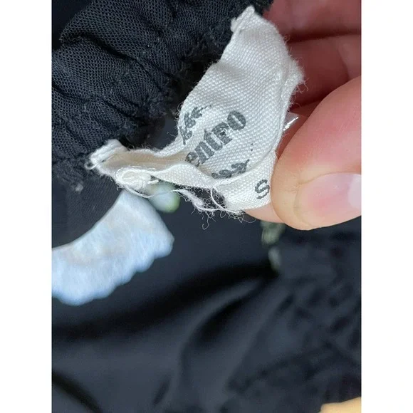 Free People Fleur du Jour Women's S Black Dress Mini Floral Embroidered Boho - Picture 9 of 11